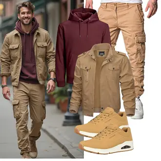Streetwear Outfit mit Braun KEFITEVD "Freizeit Outfit"Look: Rad, Outdoor, Streetwear, Indoor