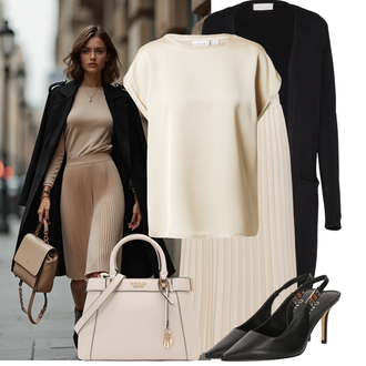 Mit Quasten Outfit mit Beige/Braun/Khaki Festlicher Maxi Rock/Italienischer Rock/Langer Rock/Maxirock/Plisseerock/Standesamt Rock/Vintage Maxirock/Hochzeitsgast Rock/Short Große Größe/Hose Große Größe/Kleid Große Größe Only, Beige/Braun Schultertasche/Businesstasche/Tragetasche/Tasche Büro/Schulranzen/Schultertasche Guess "Schönes Frühlingsoutfit"
