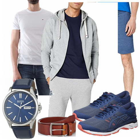 Blau Schuh Asics kombinieren
