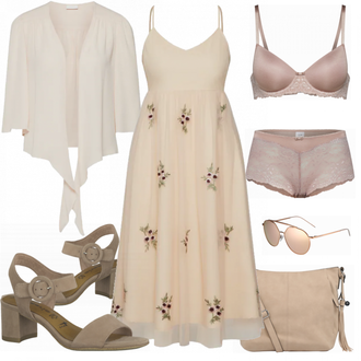 Outfit mit Beige Bh Calida, Beige Unterhose Calida "Beige Bolero"