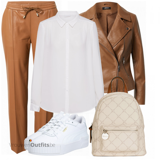 Outfit met wit Sneaker Puma "Modieuze Herfstlook"