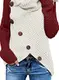 FIYOTE Damen Winterjacke Warm Strickjacke Rollkragen Cardigan Strickpullover Casual Wrap Wickel Pullover Sweater 7 Farbe S/M/L/XL/XXL, 2-rot, M