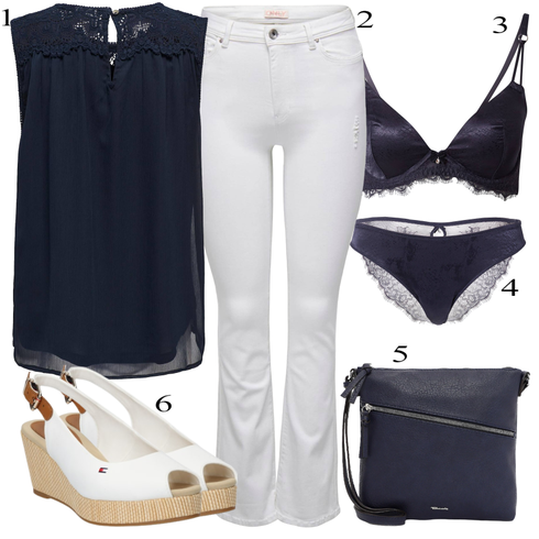 Comment poter Bleu foncé/Bleu Tunique/Top Chemisier/Chemise sans Manches/Chaussures pour hommes JdY