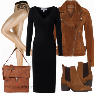 Outfit mit Rot Lederjacke Freaky Nation "Herbstlicher Look"