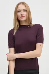 Volnen pulover enski, vijolina barva, 11BAM105P