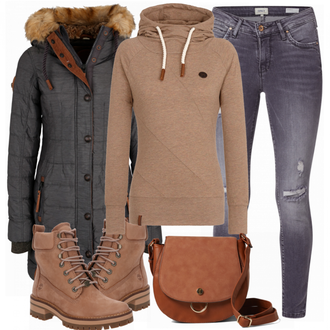 Outfit mit Braun Stiefel Timberland "NaketanoStyle"