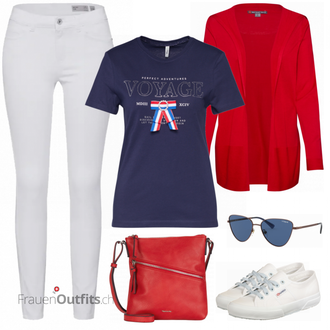 Outfit mit Grau Sneaker Superga "Maritimer Alltagslook"