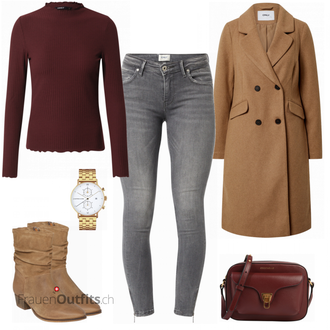 Outfit mit Schwarz/Rot Sweatshirt Only "Super Herbstlook"