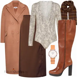 Satin Outfit mit Rot MidiRock Edited "Rock Nathan"