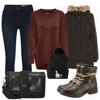 Outfit mit Grün Stiefel Rieker "nice"