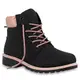 stiefelparadies Unisex Damen Herren Worker Boots Outdoor Schnürstiefel Schuhe 120494 Schwarz Rosa 38 Flandell