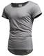 Crone Keno Herren Kurzarm Rundhals Basic Oversize Slim Fit T-Shirt in vielen Farben (M, Grau)