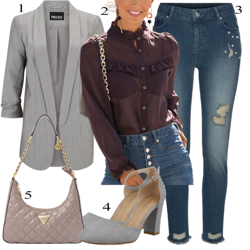 Comment poter Gris Chaussure à lanières/Escarpin à Plateforme/Escarpin Haut à l'Avant/Sandales Sandalette à Talon Bloc/Escarpin à Barre en T/Escarpin Vintage/Escarpin Confortable/Chaussure de Mary Jane About You avec Bleu/Jaune Veste en Cuir/Jeans avec un Trou/Vestes en cuir/Veste d'Hiver/Jeans Femme Longueur 7/8/Jeans à Enfiler/Jeans Capri/Bottine Cheville/Jean Court Lascana
