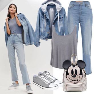 tenues avec Gris clair/Gris/Bleu Veste en Jean/Veste à Capuche/Veste Durable/Cardigan Traditionnel/Veste de Mi-saison/Veste Vintage 3.1 phillip lim "Tenue de film préférée"