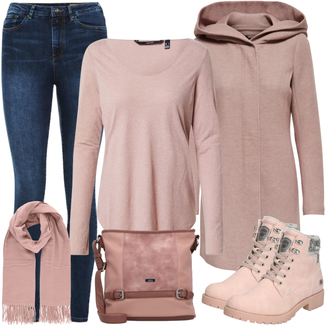 Outfit sa Pink/Bež/Plava Čizmica Dockers by Gerli "Tvoj otmjeni outfit"