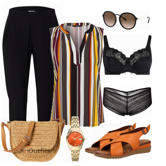 Minimizer Outfit mit Schwarz Bademode Großer Cup Dorina "Schöner Sommer Look"