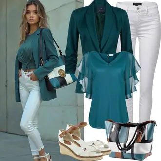 Sommer Outfits Esthetische mit Khaki/Weiß/Creme Plateau Espadrille/Plateau Flip Flop/Sommer Schuh/Espadrille-Pantolette/Espadrille-Sandale/Sommer Sneaker Calvin Klein "Stylischer Baurolook"Look: Classic, Esthetische