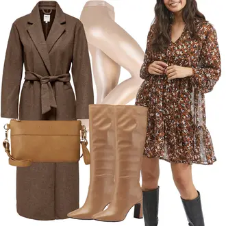 Outfit Inspo mit Rosa/Beige/Blau Strumpfhose/Hose/Hemd/Kleid/Strickkleid/Schlaghose Wolford "Exklusives Outfit Inspo"