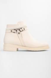 Women's Riley Beige Leather Boots