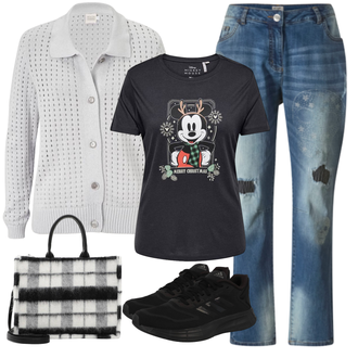 Outfit mit Schwarz Fitnessschuh/Fitnessschuh/Tennisschuh/Gymnastikschuh/Laufschuh/Joggingschuh Adidas Performance "Leichtes Outfit"