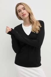 Pulover s primesjo svile rna barva, K20K207569