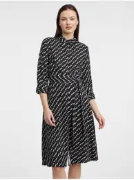 Black Women Patterned Shirt Dress - Women