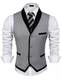 Burlady Herren V-Ausschnitt Ärmellose Westen Slim Fit Weste Anzug Business Anzugweste (EU 50(Hersteller:M), A-Grau)