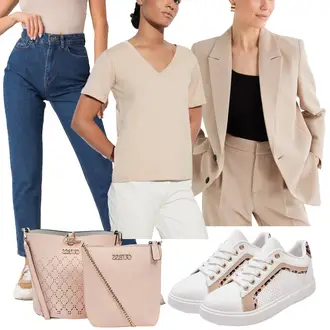 Mom Jeans Outfits Sommer mit Blau/Dunkelblau High Waist Jeans/Mom Jean/Dad Jeans/Vintage Jeans/Tapered-Jeans fashionhunters "Business Casual Damen Outfits"