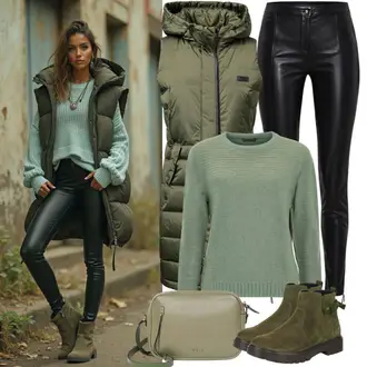 outfit mit Zelena/Neonske barve Volnen Pulover/Vintage pulover/Pulover Nicki/Mohair Pullover/Fini Pleteni Pulover/Pulover z Izrezom/Kratek Pulover/Osnovni Pulover/Volnena jopica/Vintage kardigan/Kardigan s stoječim ovratnikom/Kratka jopica/Kardigan z okroglim izrezom/Trachten Jopica/Pletena jakna iz boucle materiala koton "Popolno za prosti čas"