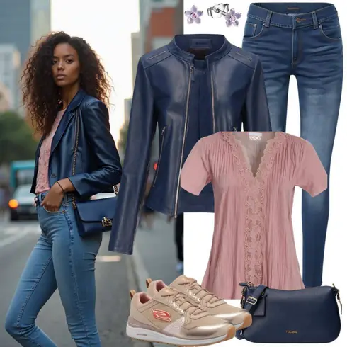Kombinirajte Plava/TamnoPlava Kožna Jakna/Kožne jakne/Traperice s Rupom/Traperice s Prorezom/Push-up Traperice/Čizma do Gležnja levi's ®