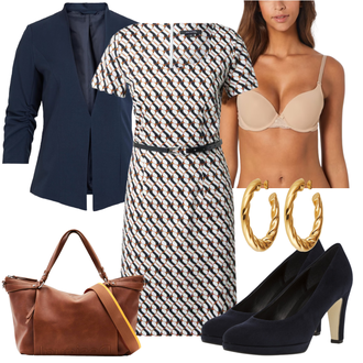 Ljeto Outfit sa Tamnoplava/Plava Nekategorizirano Vila, Bež TRIUMPH "Savršeni look za ured"