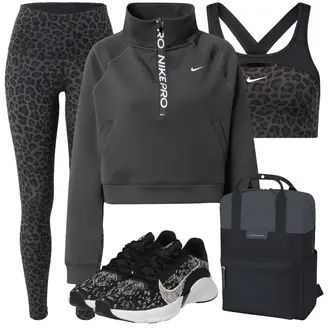 Outfit mit Hellgrau/Grau/Dunkelgrau/Braun/Beige Gym Leggings/High Waist Legging/Gefütterte Leggings/Push up Legging/Scrunch Leggings/Geformte Legging/Sport Legging Nike "Sport Outfits"