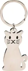Sleutelhanger Kat / Poes - Zilverkleurig - LeuksteWinkeltje
