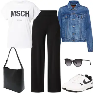 Herbst Outfit mit Pastell/Dunkelblau/Gelb Jeansjacke/60er Jahre Rock/80er Rock/90er Rock/Jeansrock/Rock Mit Blumenmuster/Lagenlook Rock/Moderne Rock/Bedruckter Rock/Vintage Jeansrock/Kurze Jeansjacke/Frühlingsjacke/Sommerjacke/Übergangsjacke/Vintage Jacke levi's ® "Cooles Alltagsoutfit"