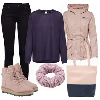 Winter Outfits mit Schwarz Jeans ESPRIT "tenderness"