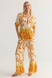 Orange Woven Bottom-Top Set