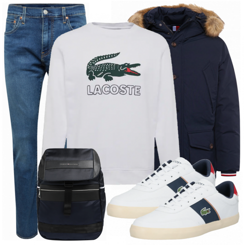 Blau Sneaker Lacoste kombinieren