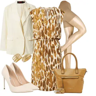 Outfit mit Beige/Braun Ring About You "Eleganter Look"