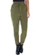 Simplee Apparel Damen Hosen Elegant High Waist Stretch Chiffon Skinny Hosen Pants Casual Streetwear Hosen mit Tunnelzug- Gr. 36 / M, Grün