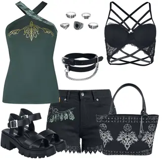 Outfit mit Grau/Silber/Schwarz Ring Black Premium by EMP "Schöner Sommer Look"