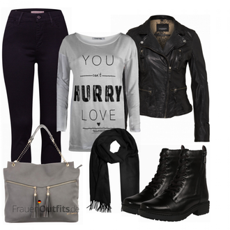 Outfit mit Schwarz/Dunkelbraun/Grau/Dunkelgrün Mantel/Bikerjacke/KunstLederjacke/Lederjacke/Motorradjacke/Vintage Lederjacke Oakwood "Trueprodigy"