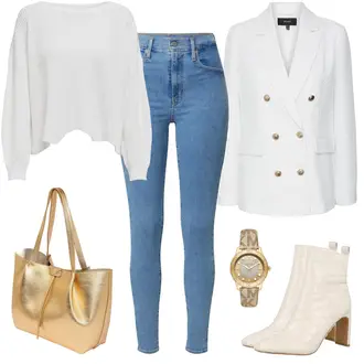90er Outfit mit Blau/Hellblau Jeans Leggings/Jeggings/Skinny Hose/High Waist Jeans/Push up Jeans/Lederjacke/Jeans mit Schlitz/Leder Schuhe levi's ® "Schicker Freizeitlook"Look: Uni, 90er, Coole, Schön