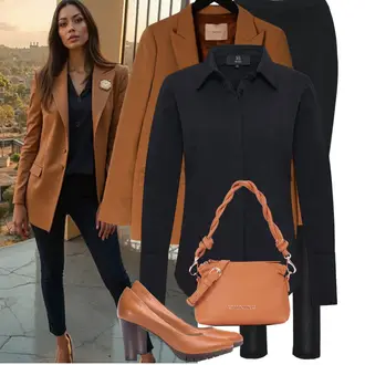 40e verjaardag Gast Outfit met zwart/Donkerblauw Lange Blouse myladyfashion "Modieuze lente-outfit"Look: Wasen, Rave, 40e verjaardag, Concert, School, Bedrijfsfeest, Speciale gelegenheden, Vormsel, Gala, Begrafenis, Bar, Feest, Diner, Bank