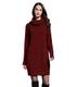Strickkleid / Pullover mit Rollkragen für Damen, lange Ärmel, bequem, einfarbig, Größe M bis XXXXL Gr. M, weinrot