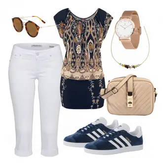 Gazelle Outfit mit Grau Sneaker Adidas Originals "Wild"