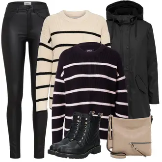 Wasserdicht Outfit mit Schwarz/Dunkelgrau/Grau Regenjacke/Funktionsjacke/Parka-übergangsjacke/Wachsjacke/Winter Parka/Goretex Mantel/Kapuzenmantel/Parka/Regenmantel/Regenmantel & Funktionsmantel/Dreiviertellanger Mantel Only "Perfekt für den Winter"
