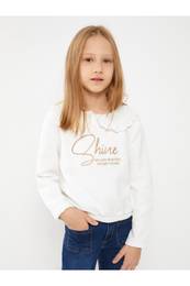 Baby Collar Embroidered Long Sleeve Girl's Sweatshirt