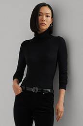 Pulover s primesjo svile Lauren Ralph Lauren rna barva, 200940470