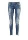 Q/S Designed By Catie Ankle: Destroyed Denim hellblau