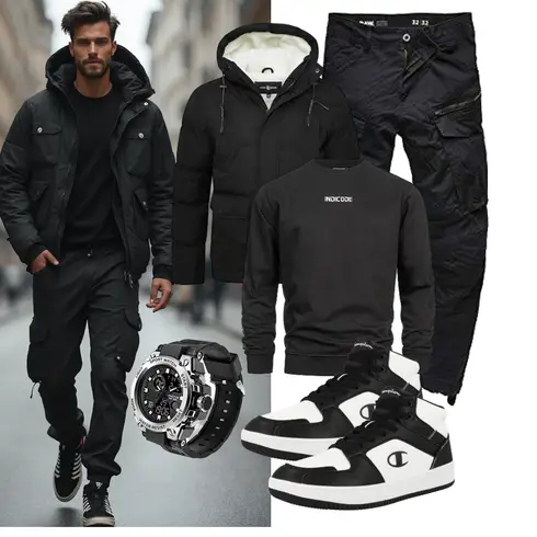 Schwarz 2in1 Jacke/Parka-übergangsjacke/Kapuzenjacke/Daunenjacke/Winter Parka/Puffer Jacke/Winterjacke Soulstar kombinieren